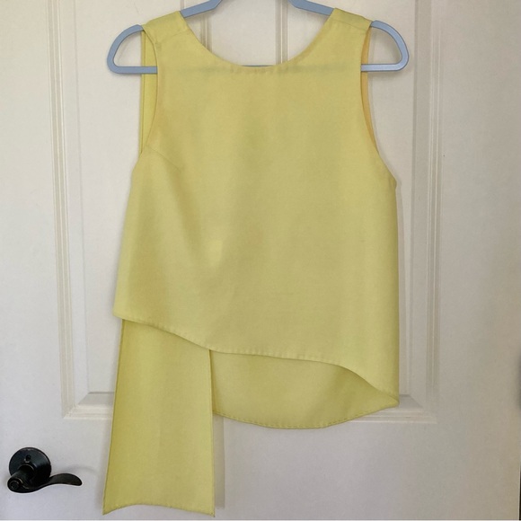 Rare Kaarem Stigma Layered Back Knot Tie Tank Top size XS Lemon Yellow Modern - Picture 3 of 13